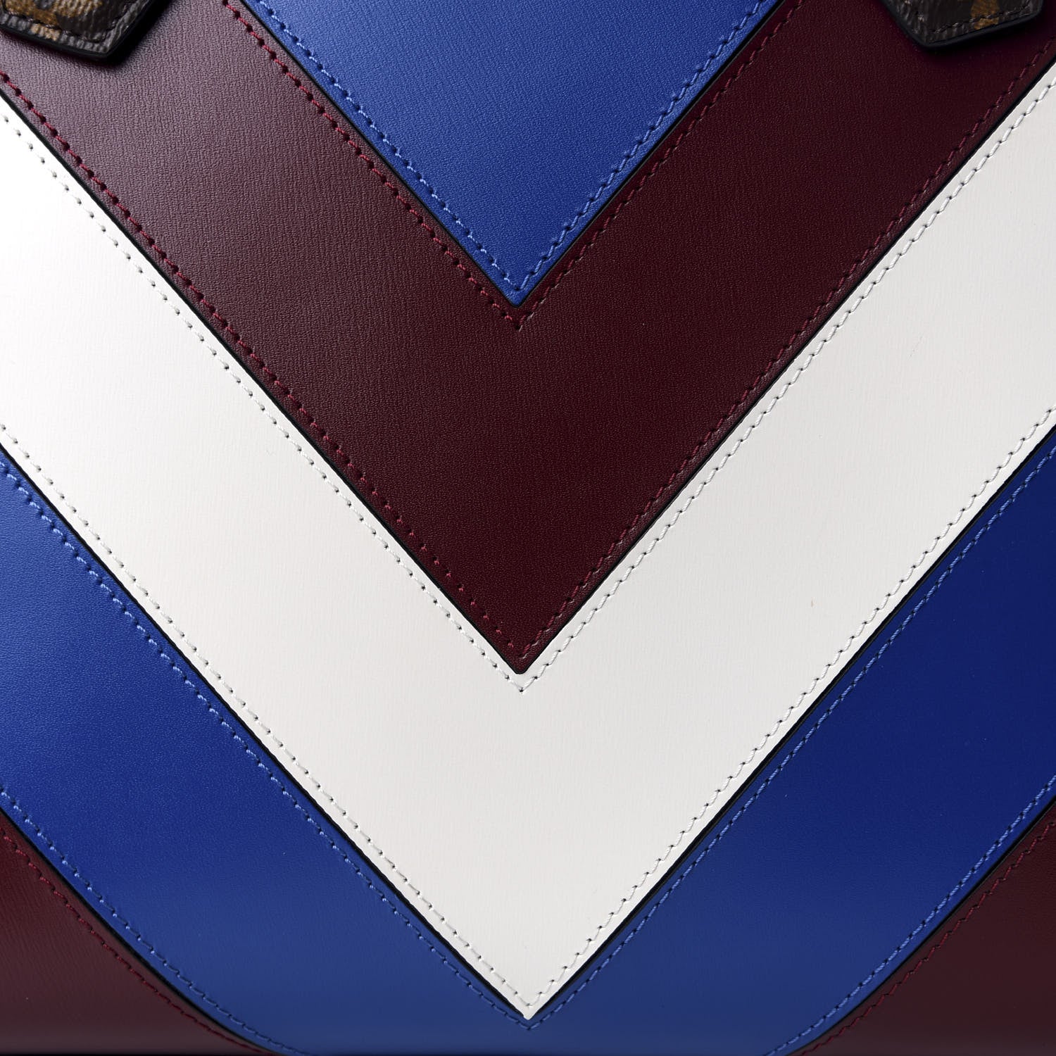 Louis Vuitton Calfskin Monogram City Steamer MM Blue Burgundy White 8 of 8