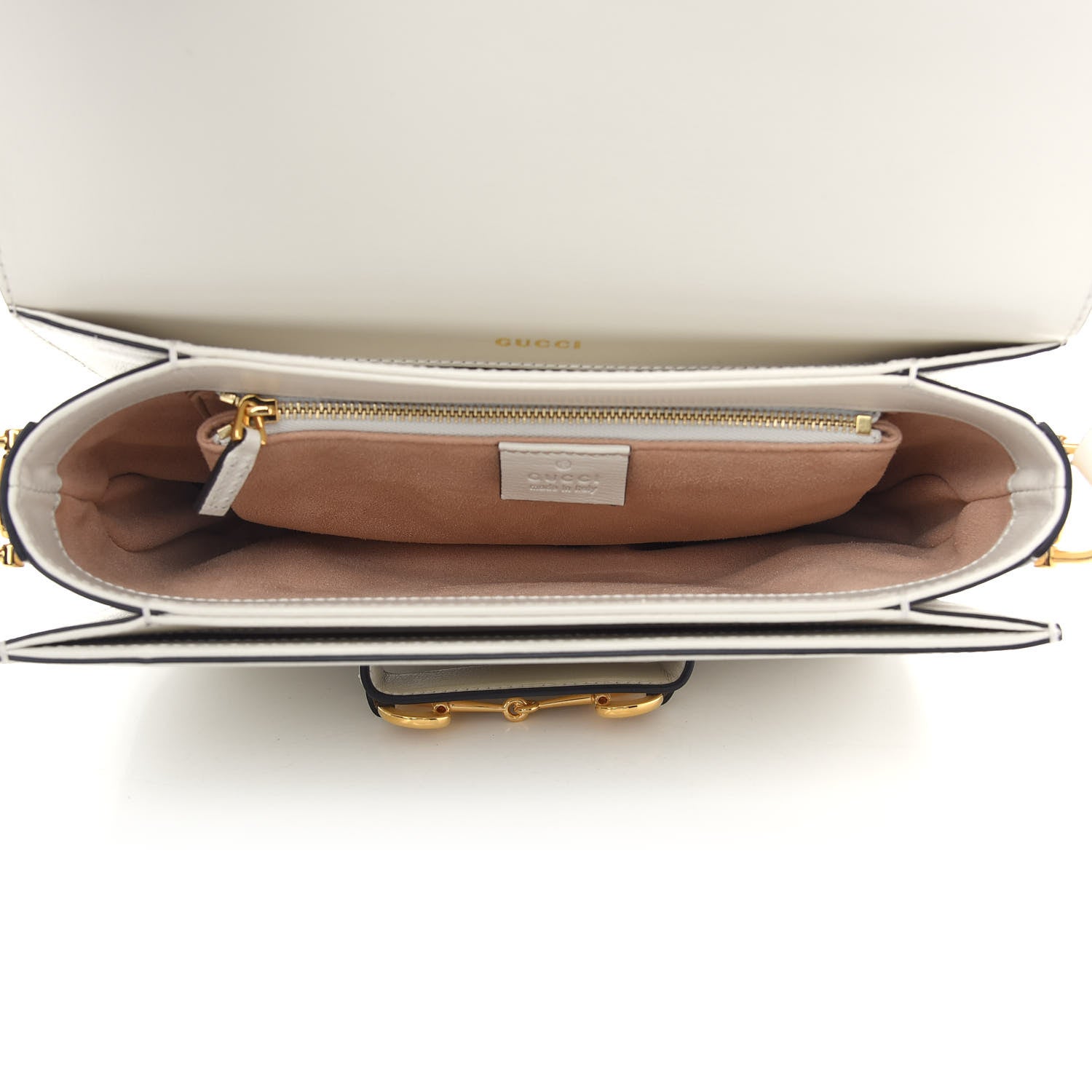 Gucci Azalea Calfskin Horsebit 1955 Shoulder Bag Mystic White 4 of 8