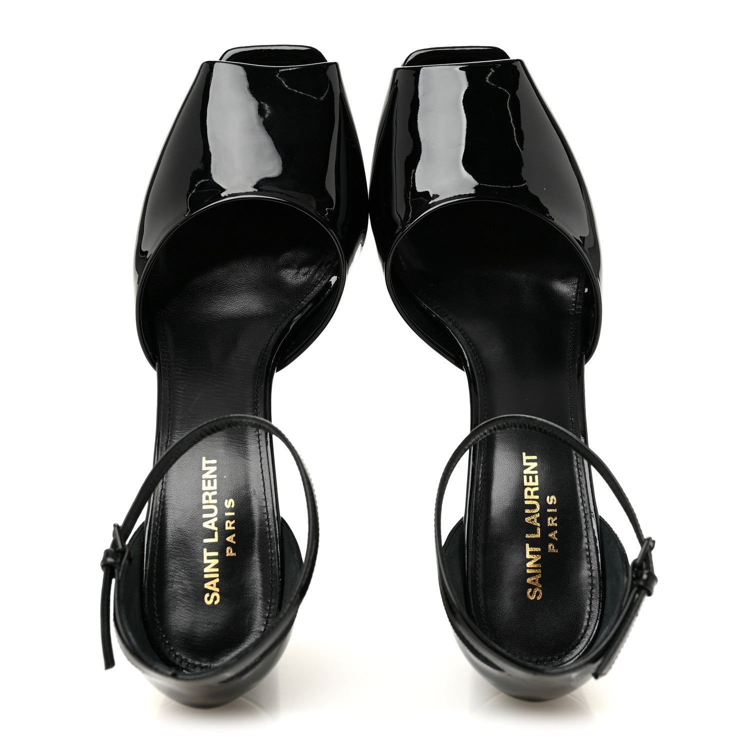 Saint Laurent Patent Farrah 80 Platform Sandals 40 Black 2 of 10