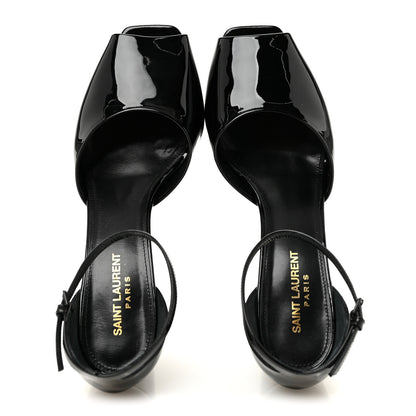 Saint Laurent Patent Farrah 80 Platform Sandals 40 Black 2 of 10
