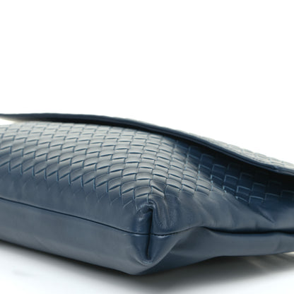 Bottega Veneta Nappa Intrecciato Flap Clutch Blue 6 of 16