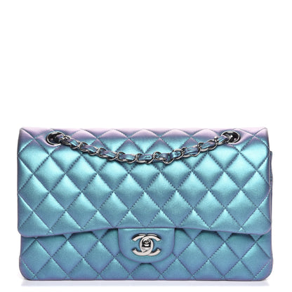 Chanel Metallic Lambskin Quilted Medium Double Flap Turquoise 1 of 7
