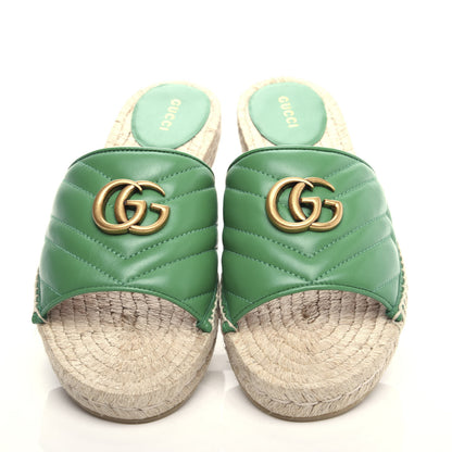 Gucci Nappa Matelasse GG Marmont Espadrille Slide Sandals 40 New Shamarock 5 of 11