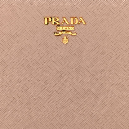 Prada Saffiano Lux East West Frame Clutch Cipria 9 of 10