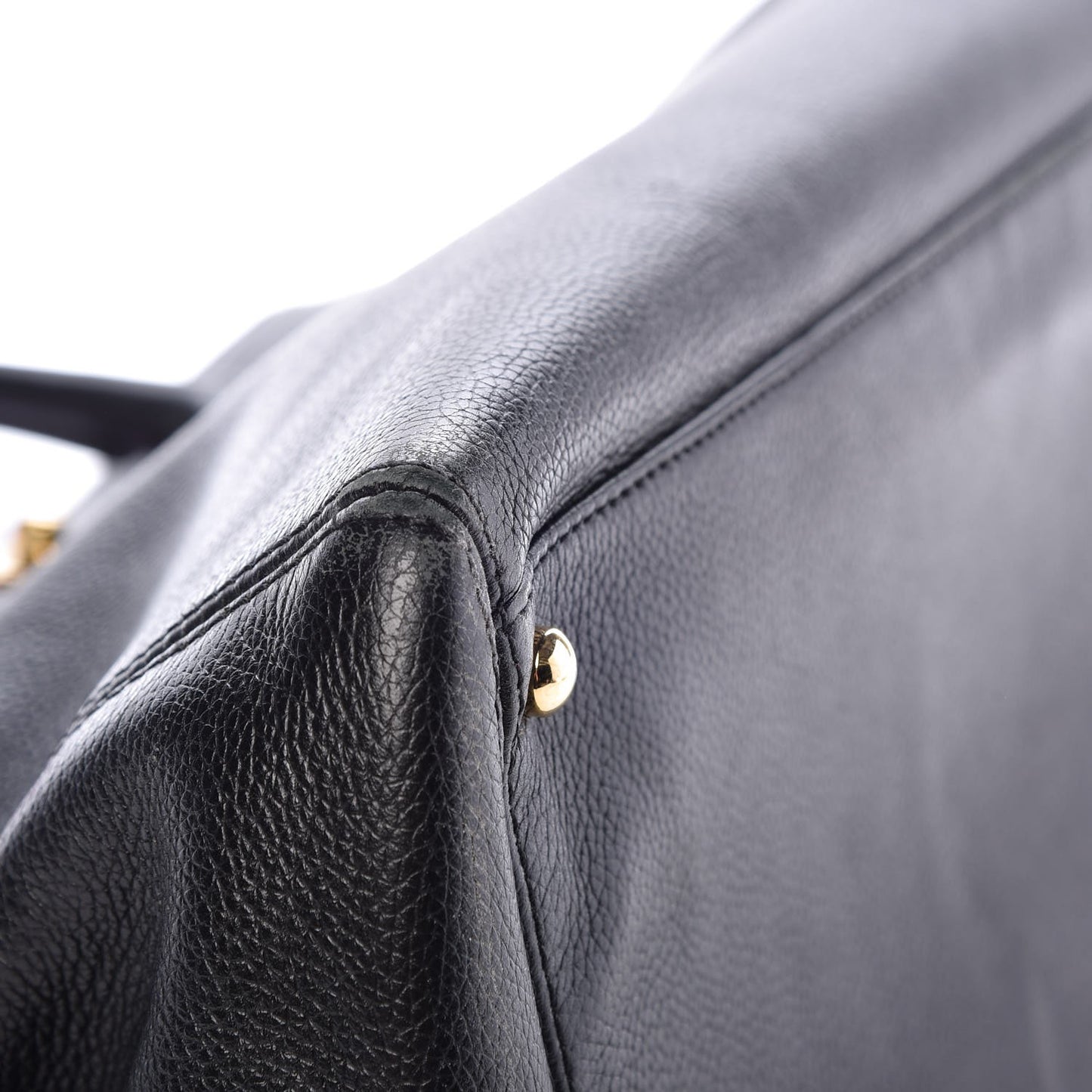 Calfskin Cerf Executive Shopper Tote Black