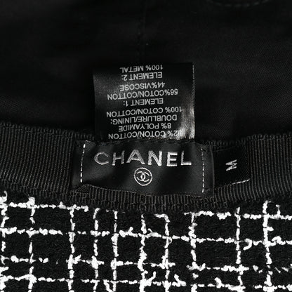 Chanel Tweed Bucket Hat M Black White 8 of 8