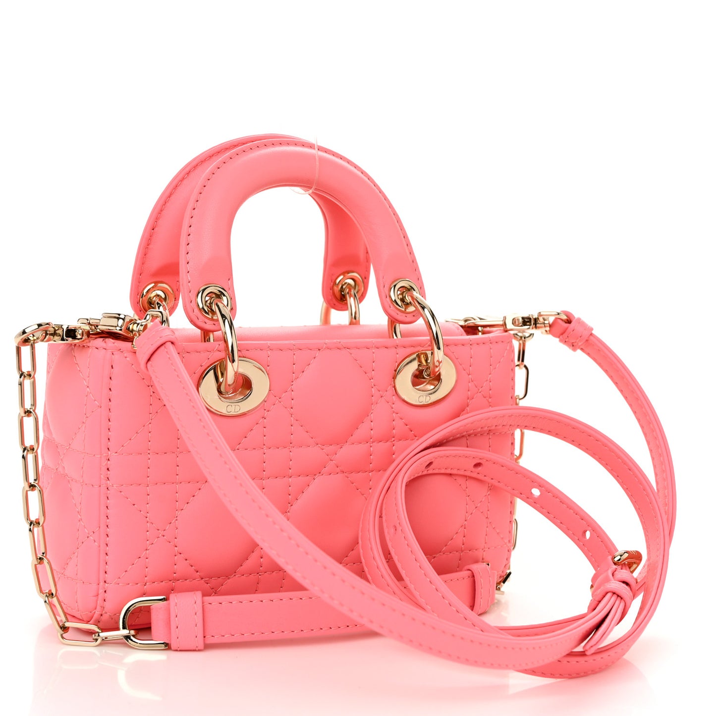 Lambskin Cannage Micro Lady D-Joy Pink