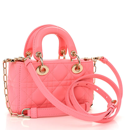 Christian Dior Lambskin Cannage Micro Lady D-Joy Pink 2 of 10