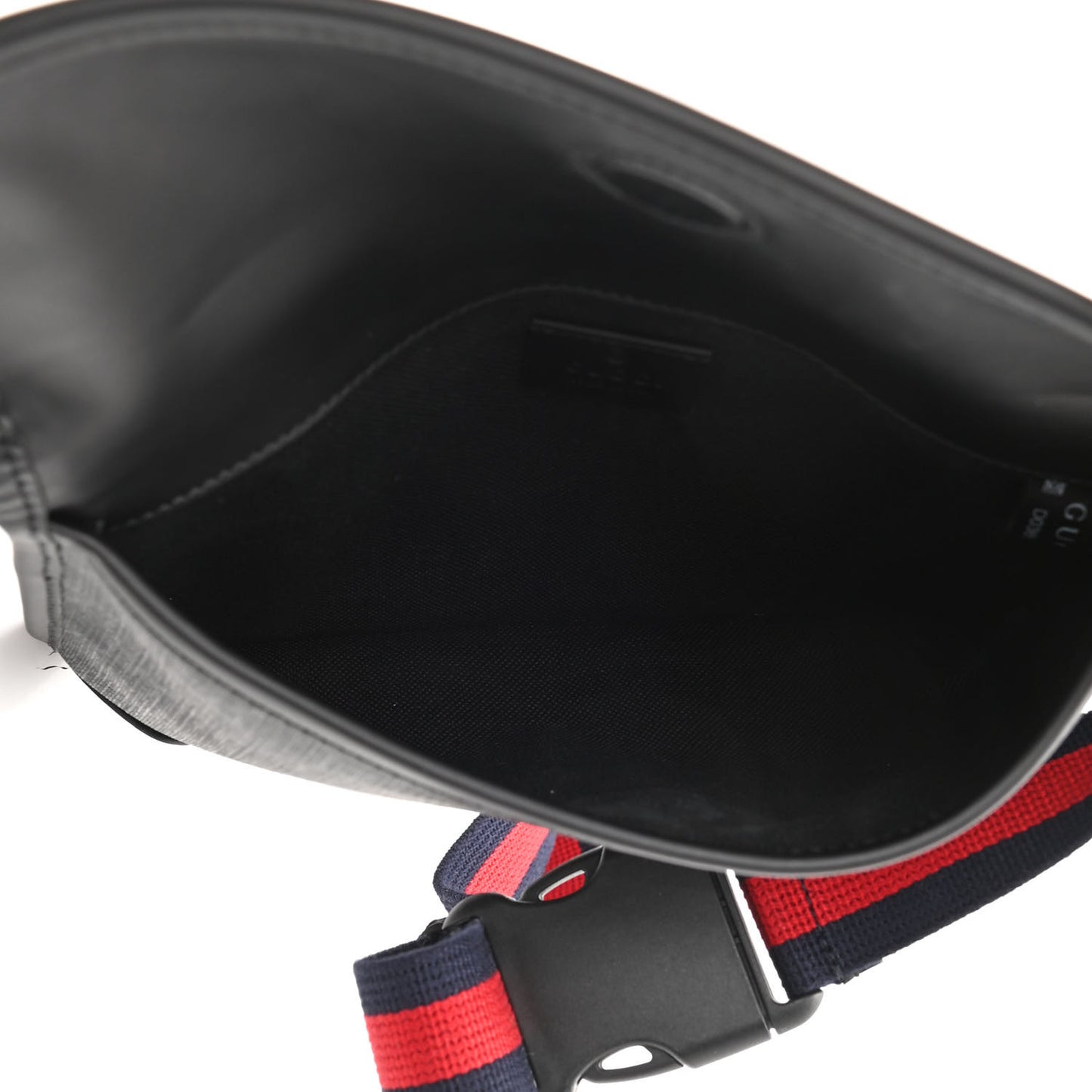 GG Supreme Monogram Web Slim Belt Bag Black Grey