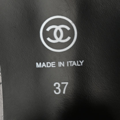 Chanel Calfskin Chain Sandals 37 Black 7 of 10