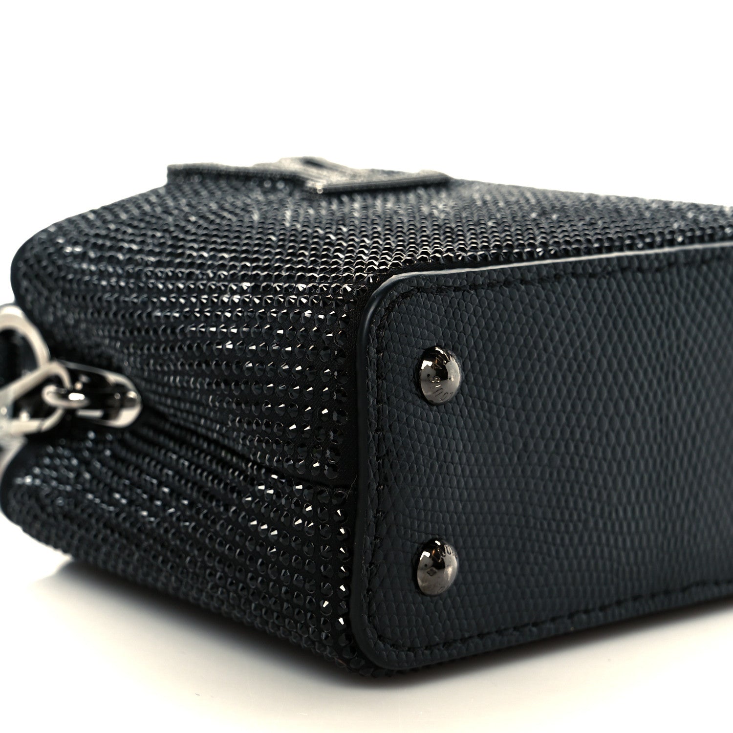 Louis Vuitton Swarovski Crystal Satin Lizard Nano Capucines Black 9 of 10