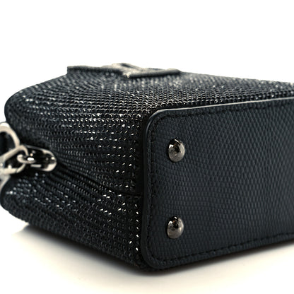 Louis Vuitton Swarovski Crystal Satin Lizard Nano Capucines Black 9 of 10