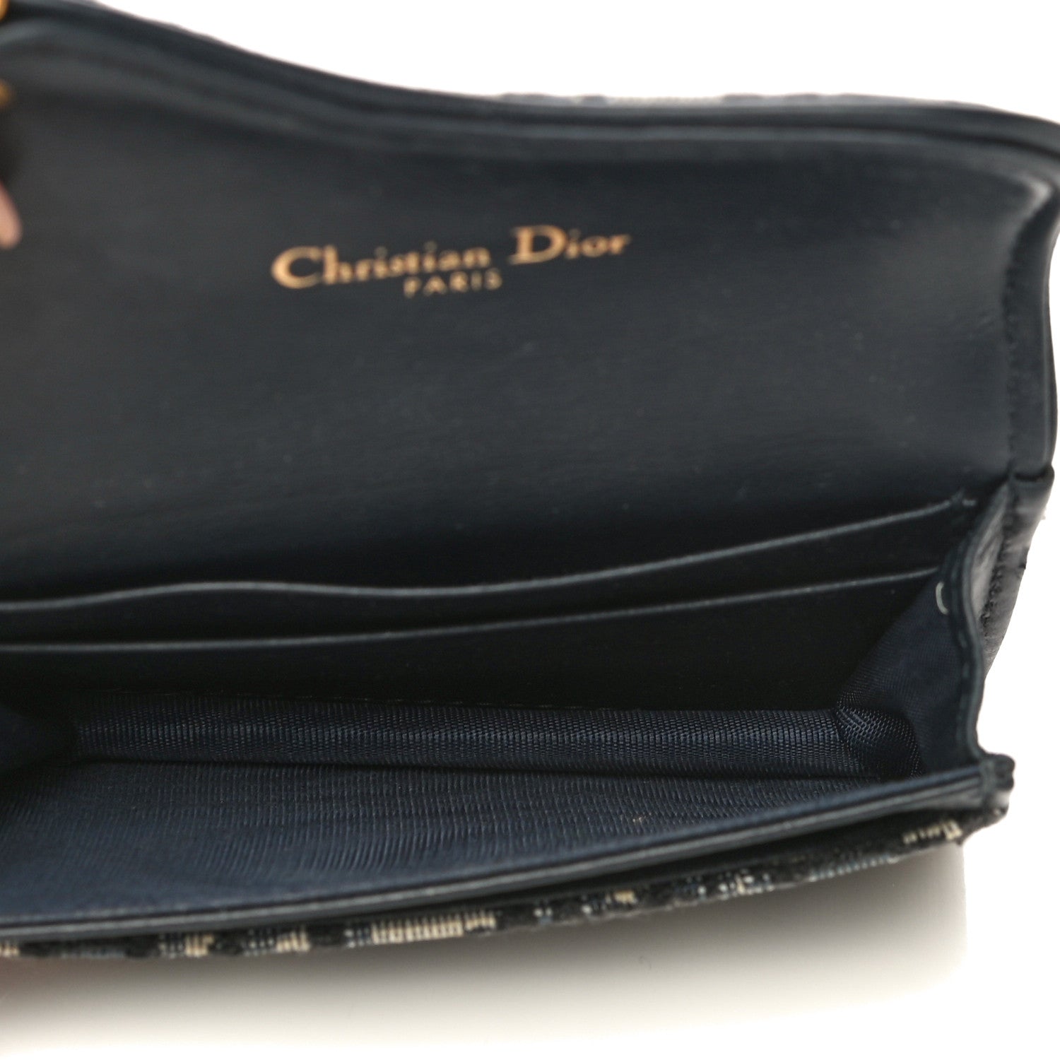 Christian Dior Oblique Saddle Card Holder Blue 5 of 11