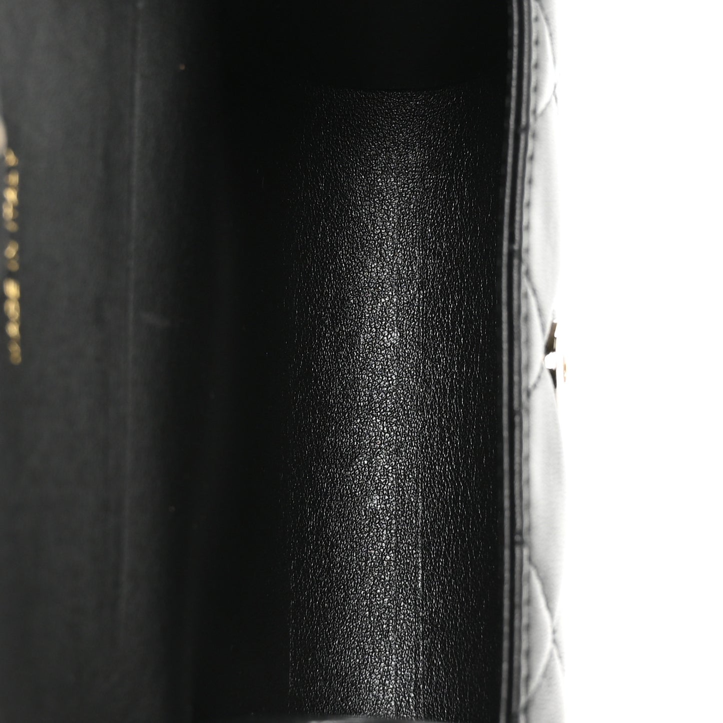 Lambskin Quilted Box Of Secrets Card Holder With Chain Black