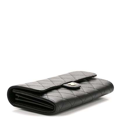 Chanel Caviar Quilted Large Gusset Flap Wallet Black 4 of 9
