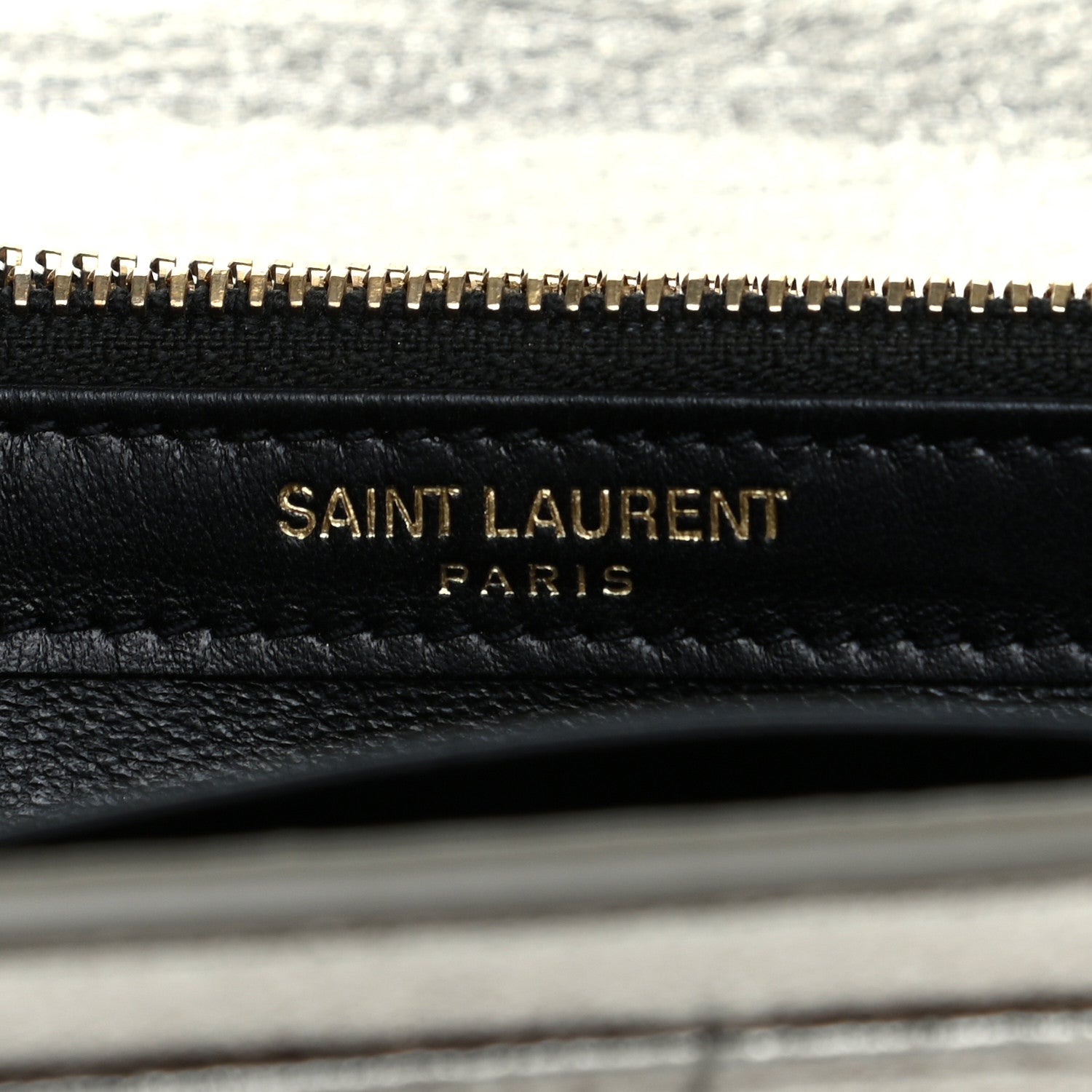 Saint Laurent Metallic Calfskin Classic Monogram Cassandre Wallet Silver 6 of 10