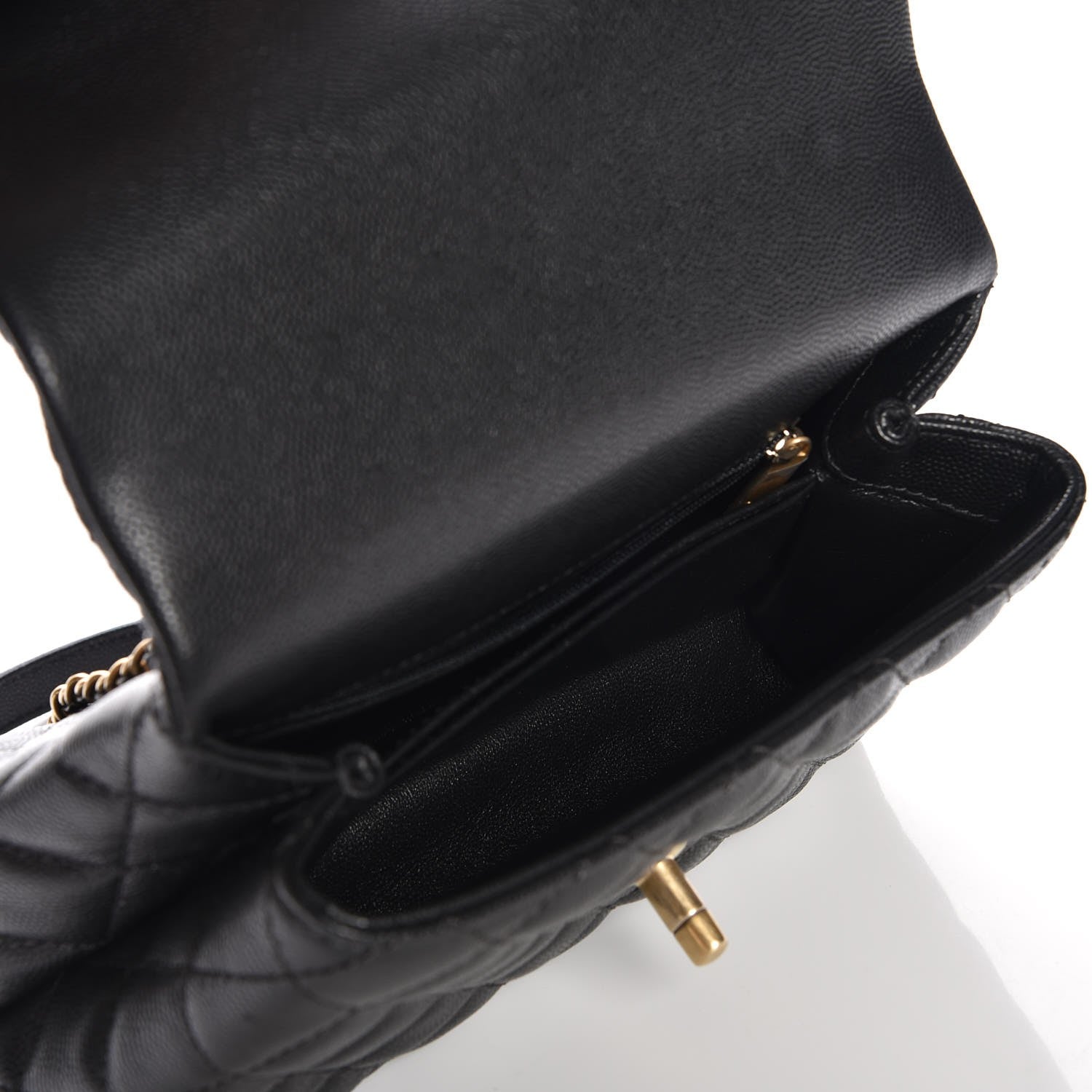 Chanel Caviar Lizard Quilted Mini Coco Handle Flap Black 6 of 9