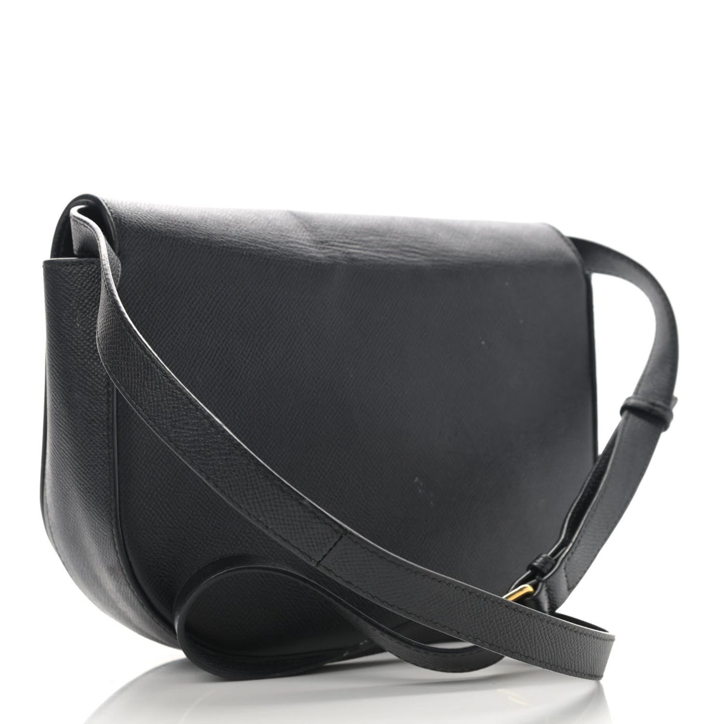 Signature Grained Calfskin Logo S Ville Day Bag Black