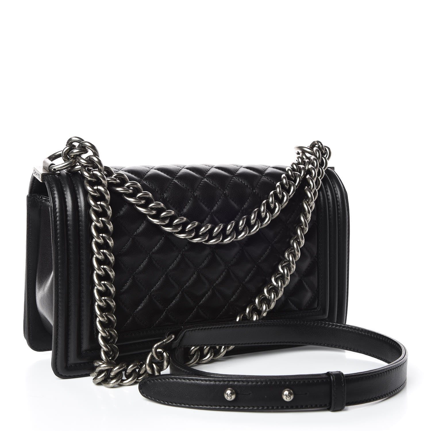 Chanel Lambskin Quilted Medium Boy Flap Black 3 of 11