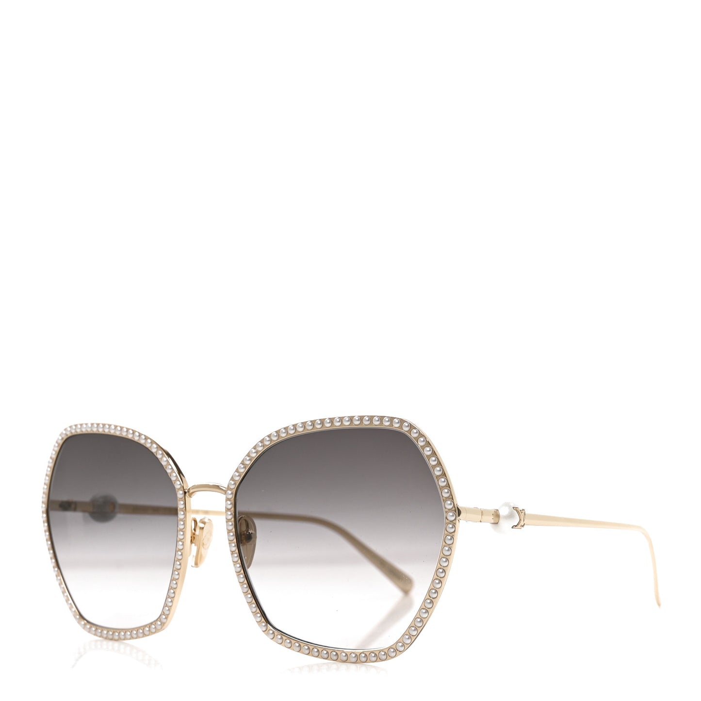 Pearl LV Cat Eye Sunglasses Z2016U Gold