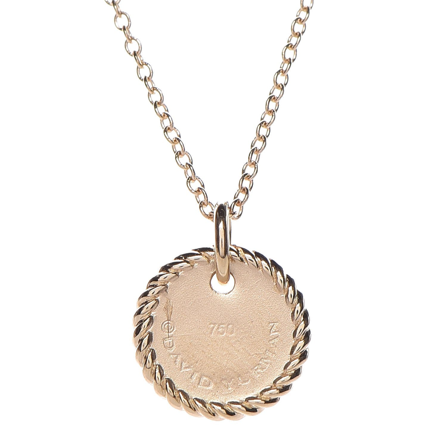 David Yurman 18K Yellow Gold Diamond Initial S Charm Necklace 6 of 6