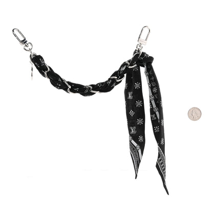 Louis Vuitton Monogram Bandana Bag Charm Black 2 of 3