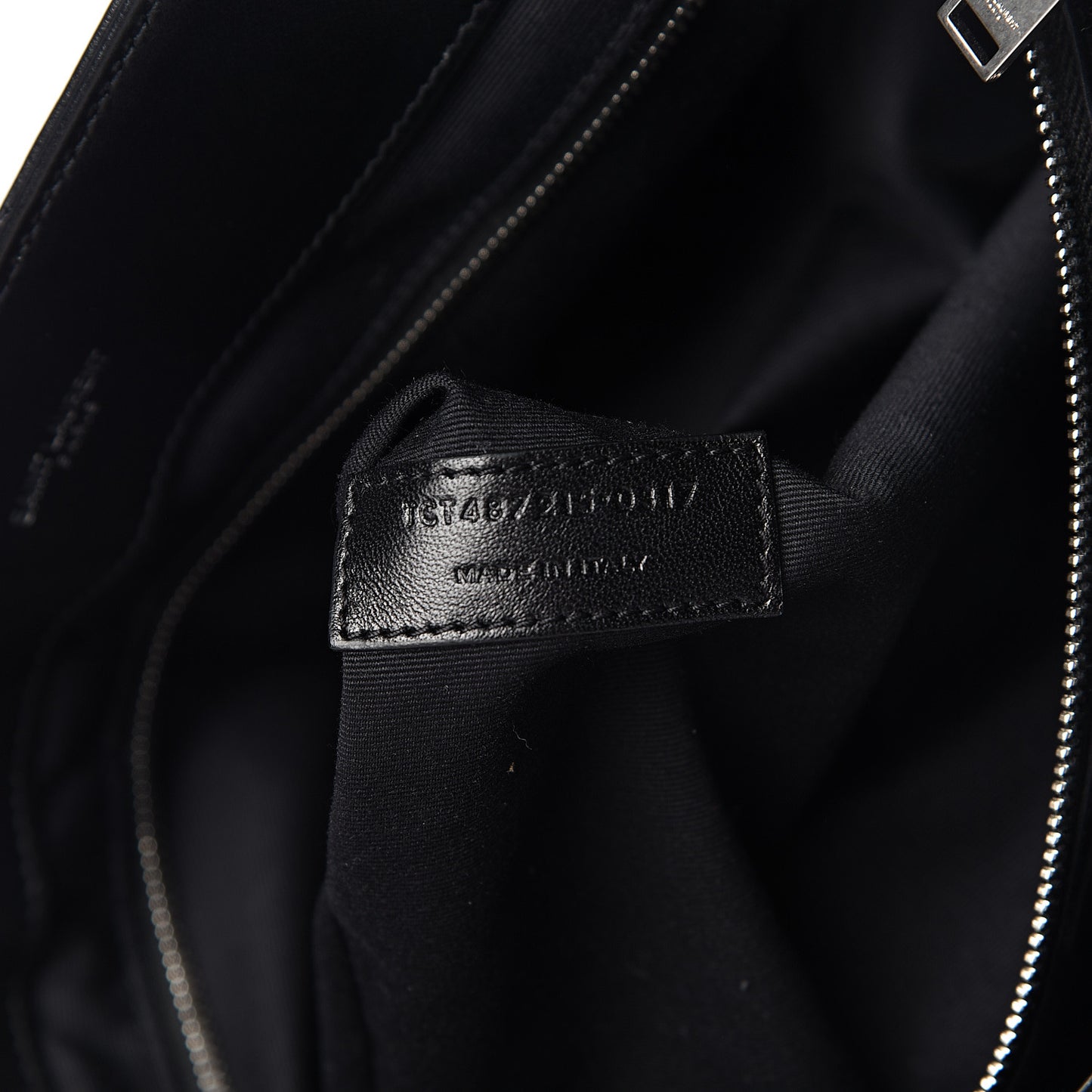 Calfskin Y Quilted Monogram Large Loulou Chain Satchel Black