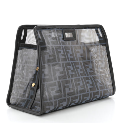 Fendi Mesh Vitello Century FF 1974 Mini Peekaboo Defender Cover Azzurro Black Ebano 3 of 10