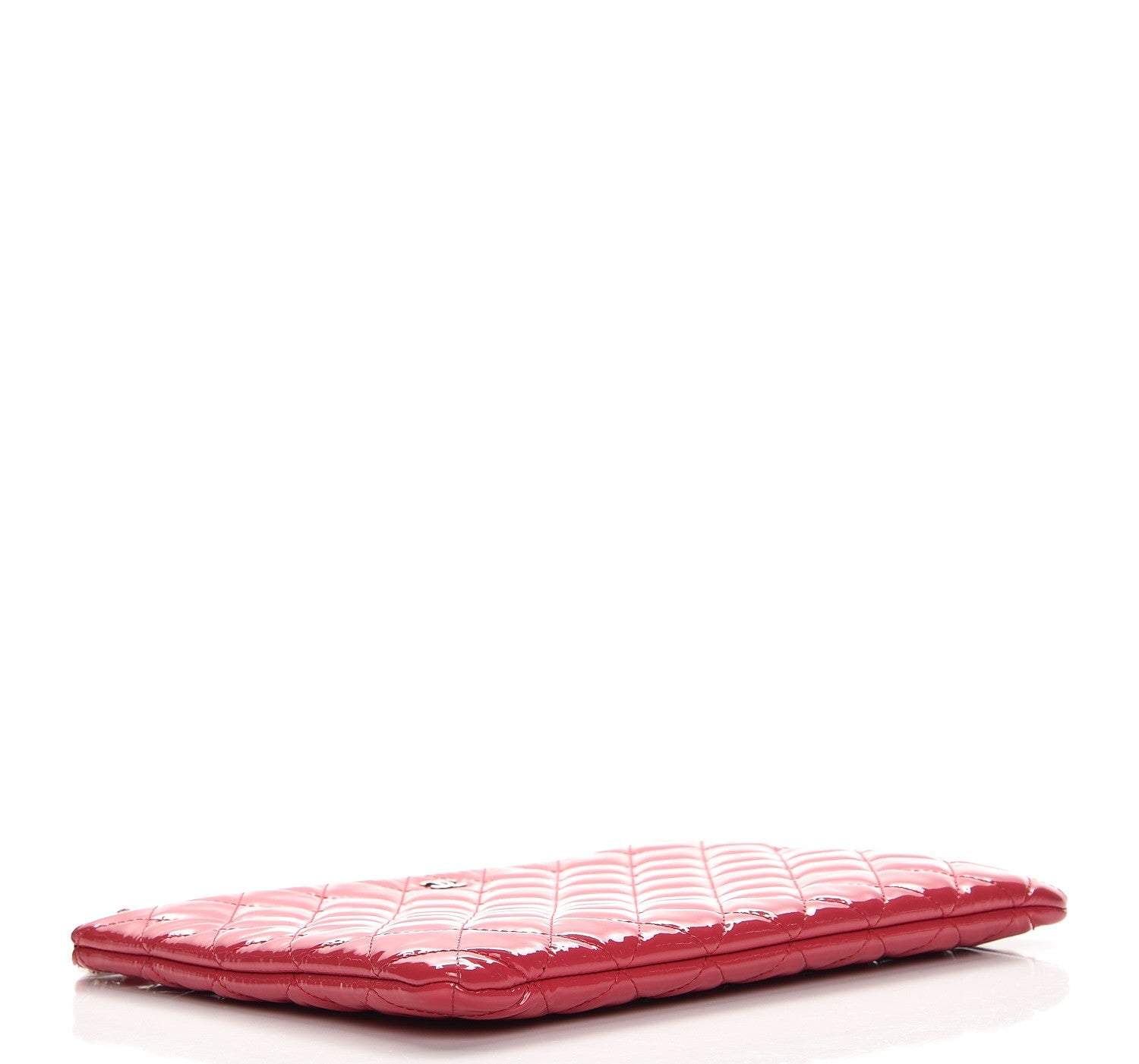 Chanel Patent Calfskin Quilted Valentine Hearts Medium O Cosmetic Case Dark Pink 4 of 9