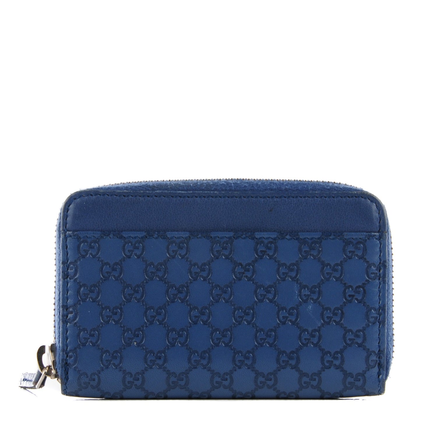Microguccissima Zip Around Key Ring Coin Purse Blue Sapphire