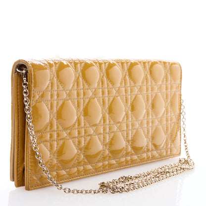 Christian Dior Patent Cannage Lady Dior Convertible Clutch Beige 2 of 12
