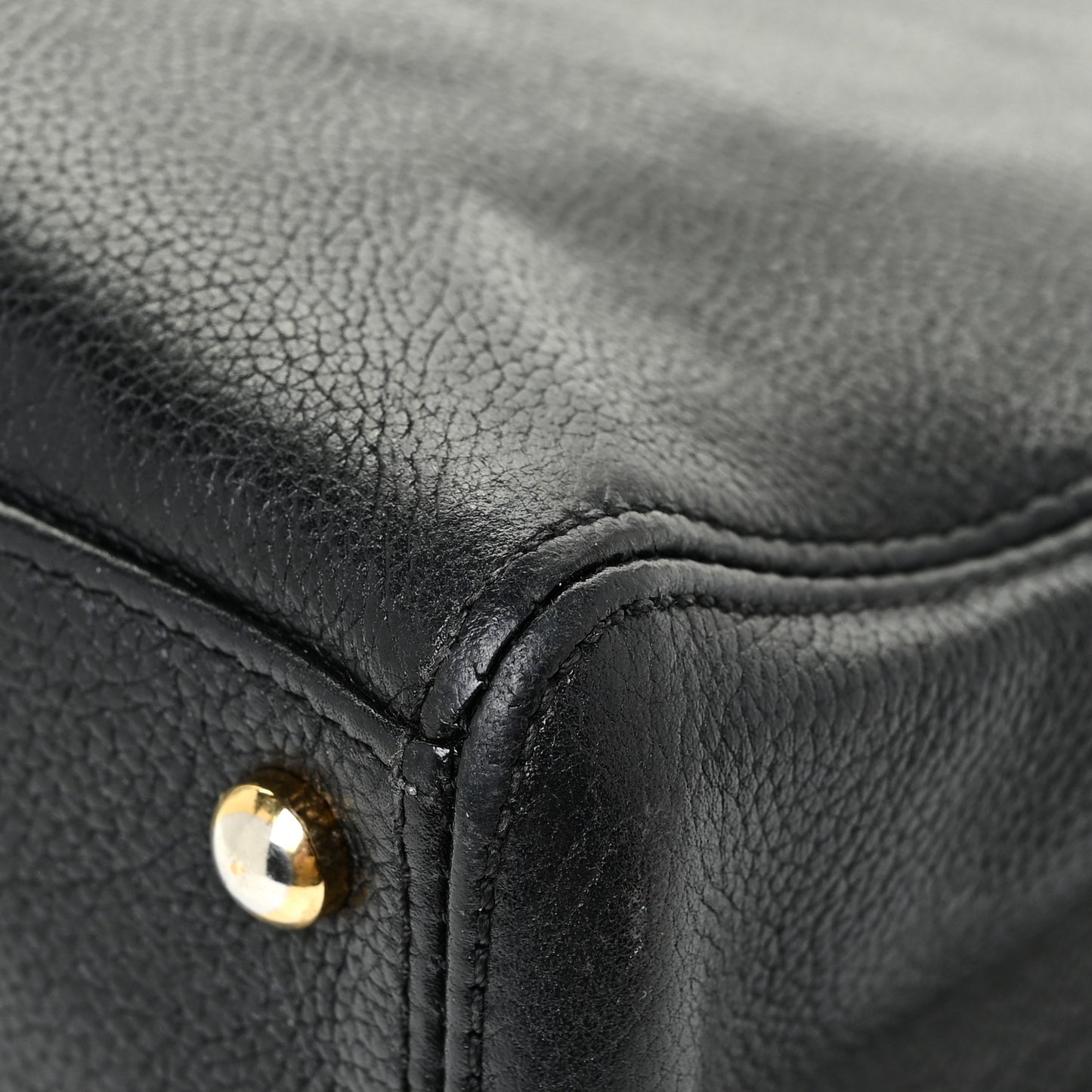 Calfskin Cerf Executive Shopper Tote Black