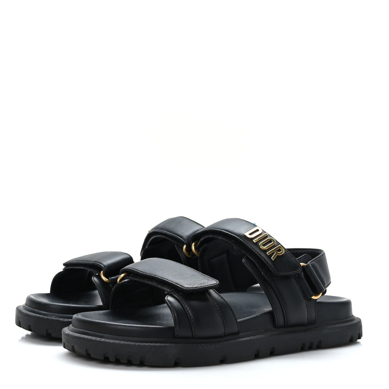 Christian Dior Lambskin Dioract 10mm Sandals 38.5 Black 2 of 8