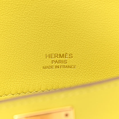 Hermes Swift Kelly Cut Clutch Pochette Lime 6 of 8