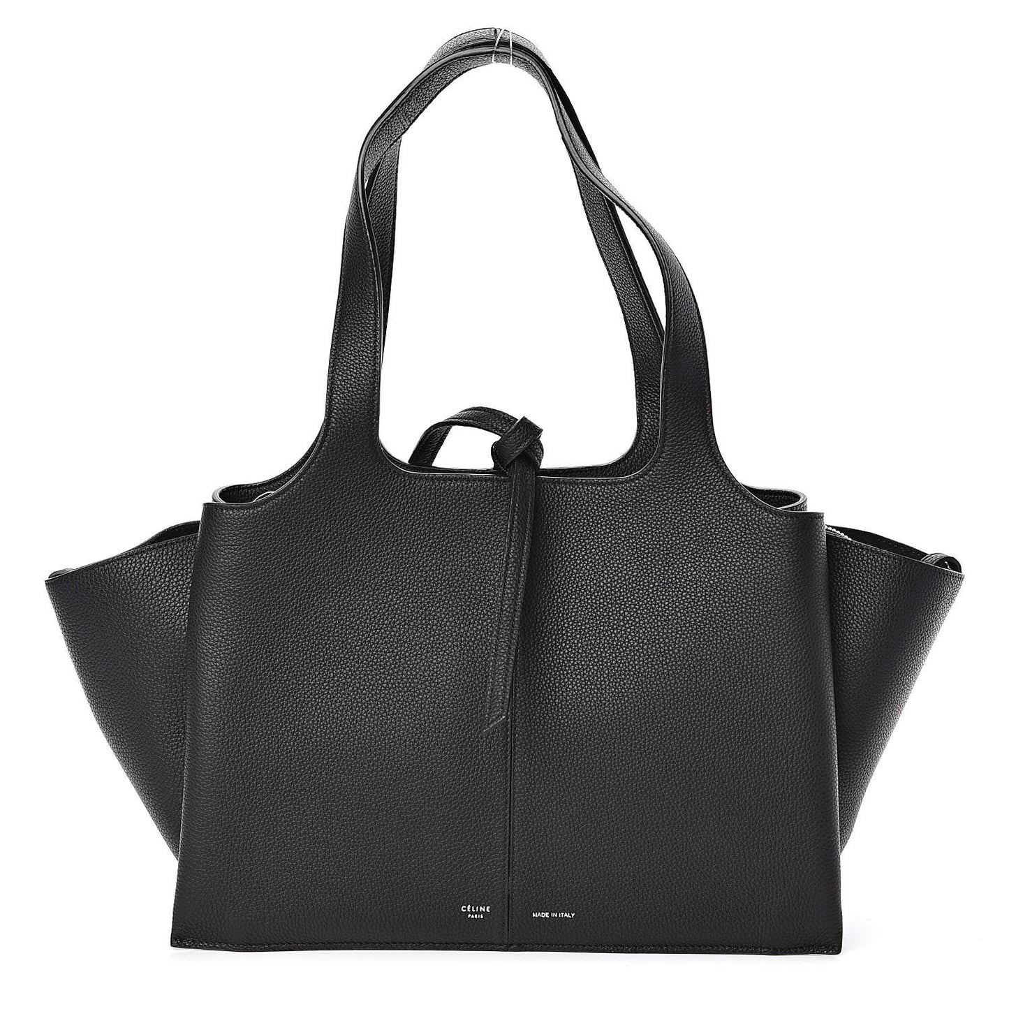 Baby Grained Calfskin Small Tri-Fold Bag Black