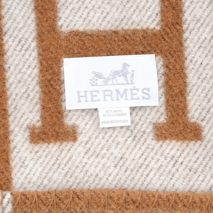 Hermes Wool Cashmere New Classic Avalon Blanket Ecru Camel 4 of 5