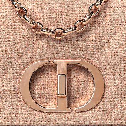 Christian Dior Linen Macrocannage Small Caro Bag Rose 7 of 9