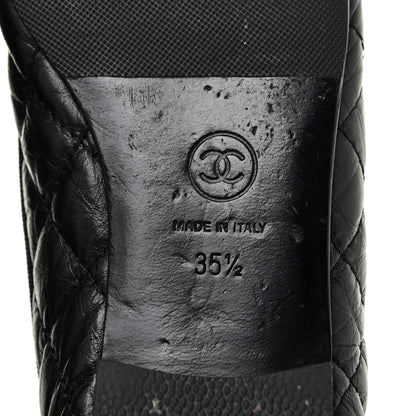 Chanel Aged Calfskin Quilted Cap Toe Ballerina Flats 35.5 Black 9 of 19