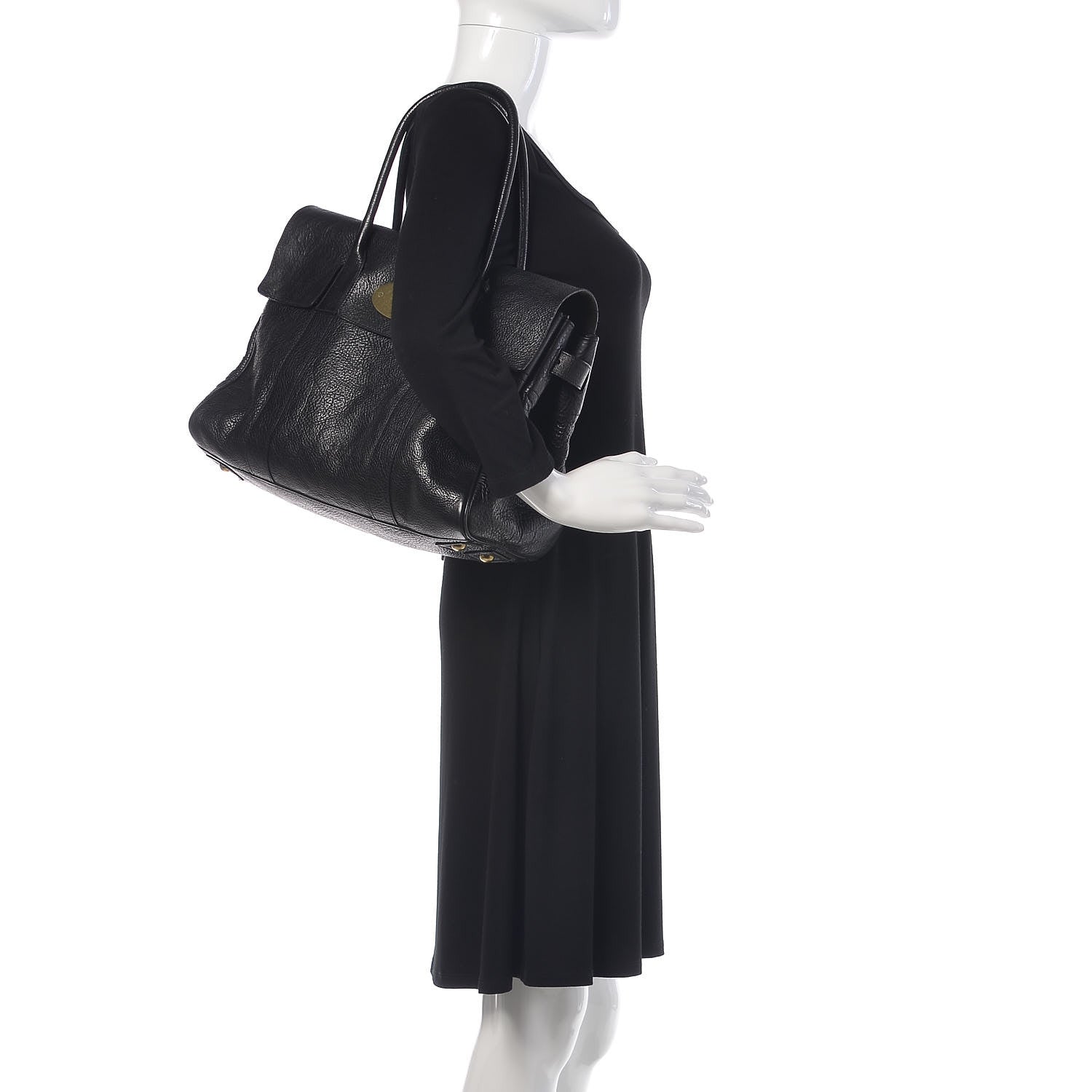 Mulberry Natural Leather Small Bayswater Black 2 of 25