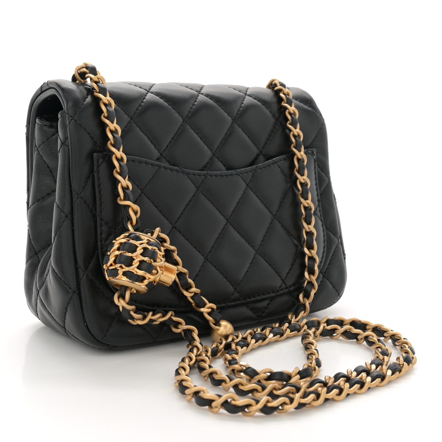 Chanel Lambskin Quilted Mini Pearl Crush Flap Black 2 of 11