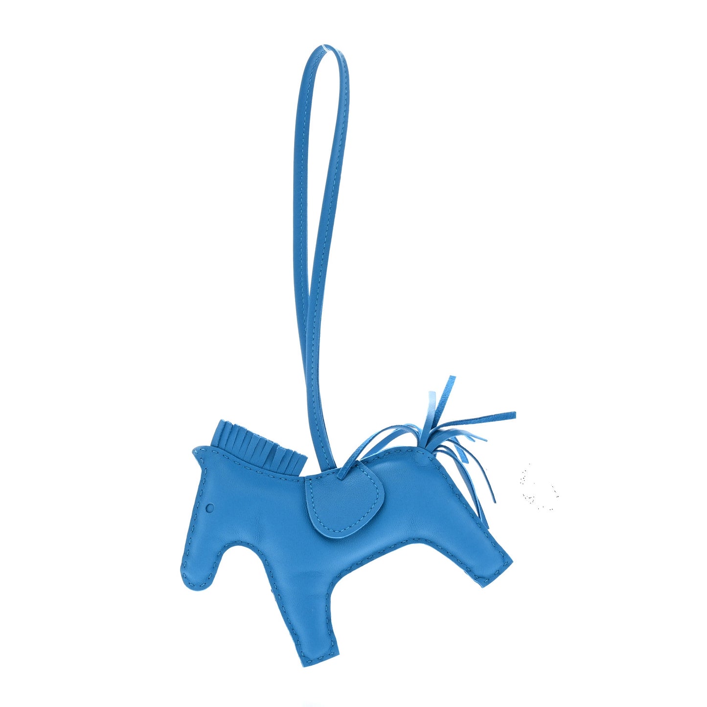 Milo Lambskin Grigri Rodeo Horse Bag Charm MM Bleu Zanzibar