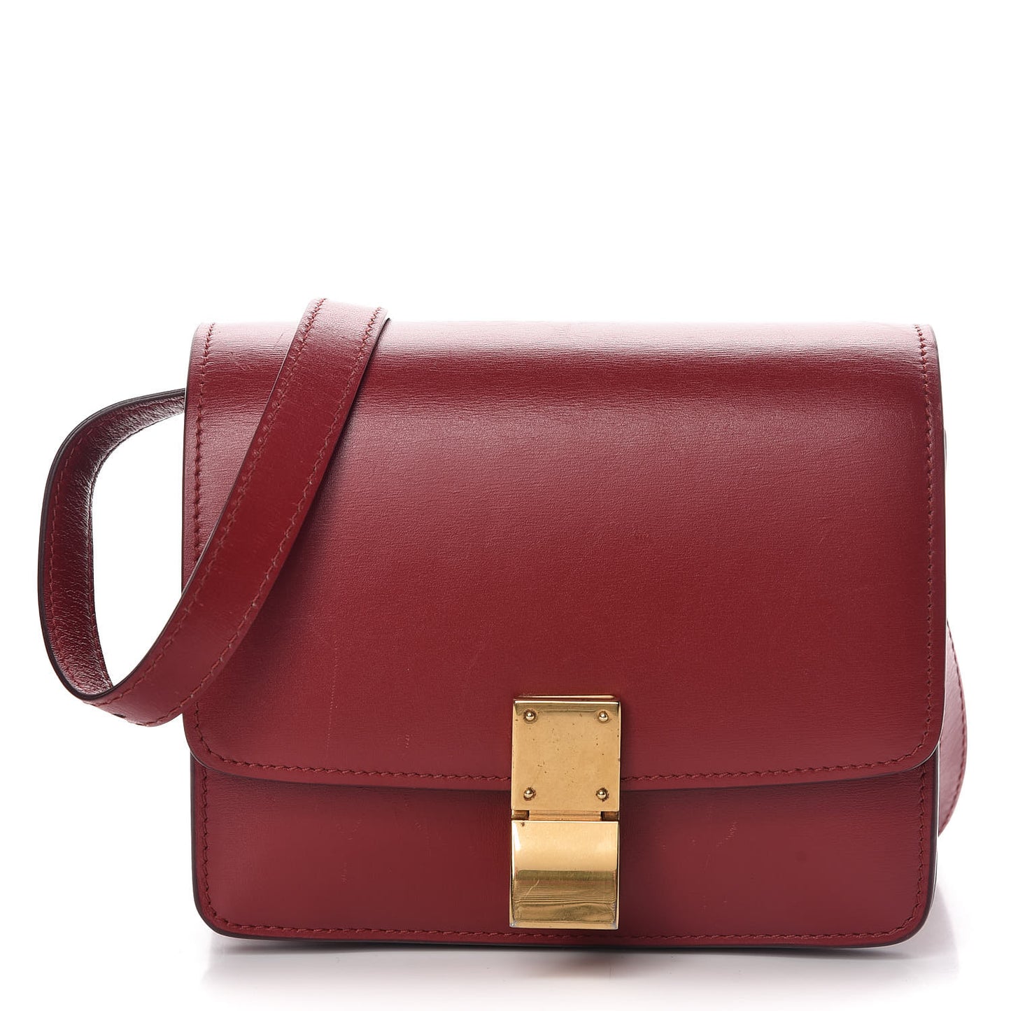 Smooth Calfskin Small Classic Box Flap Bag Red