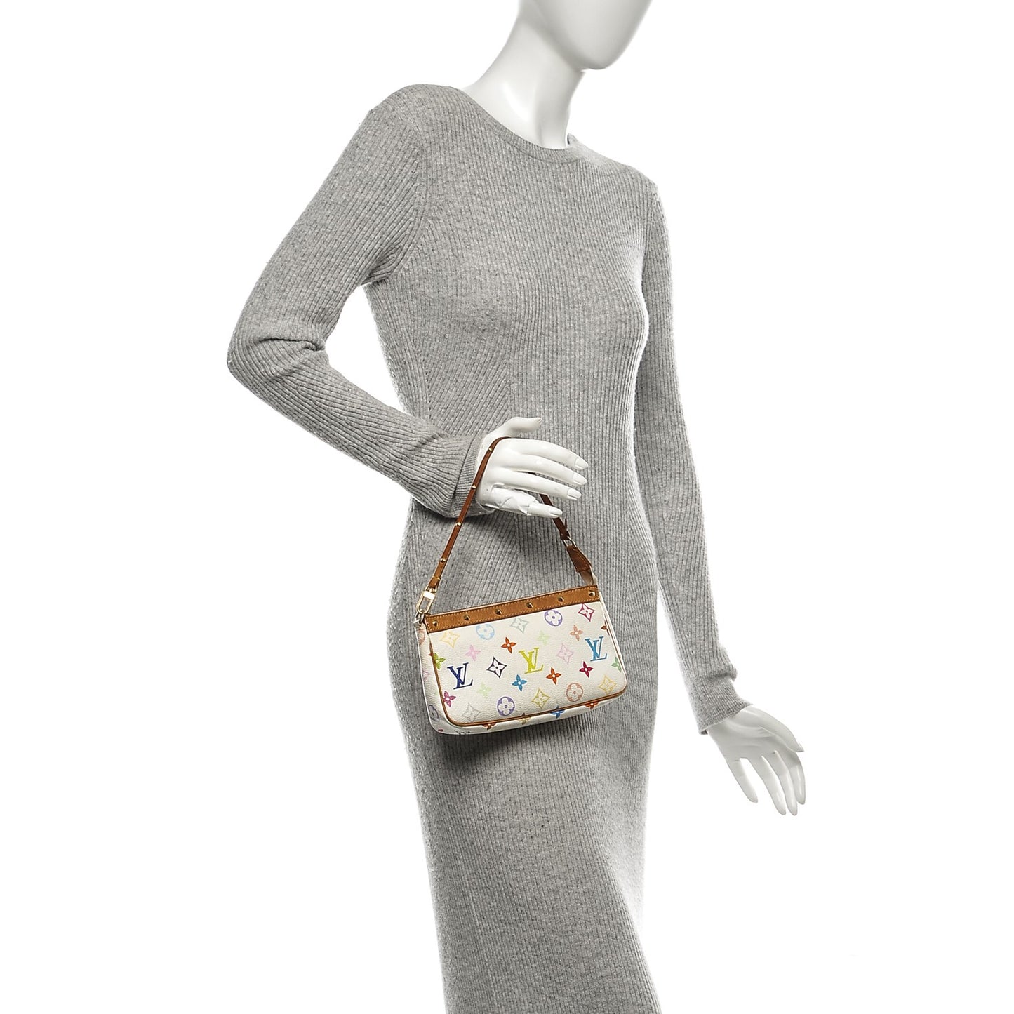 Monogram Multicolor Pochette Accessories White