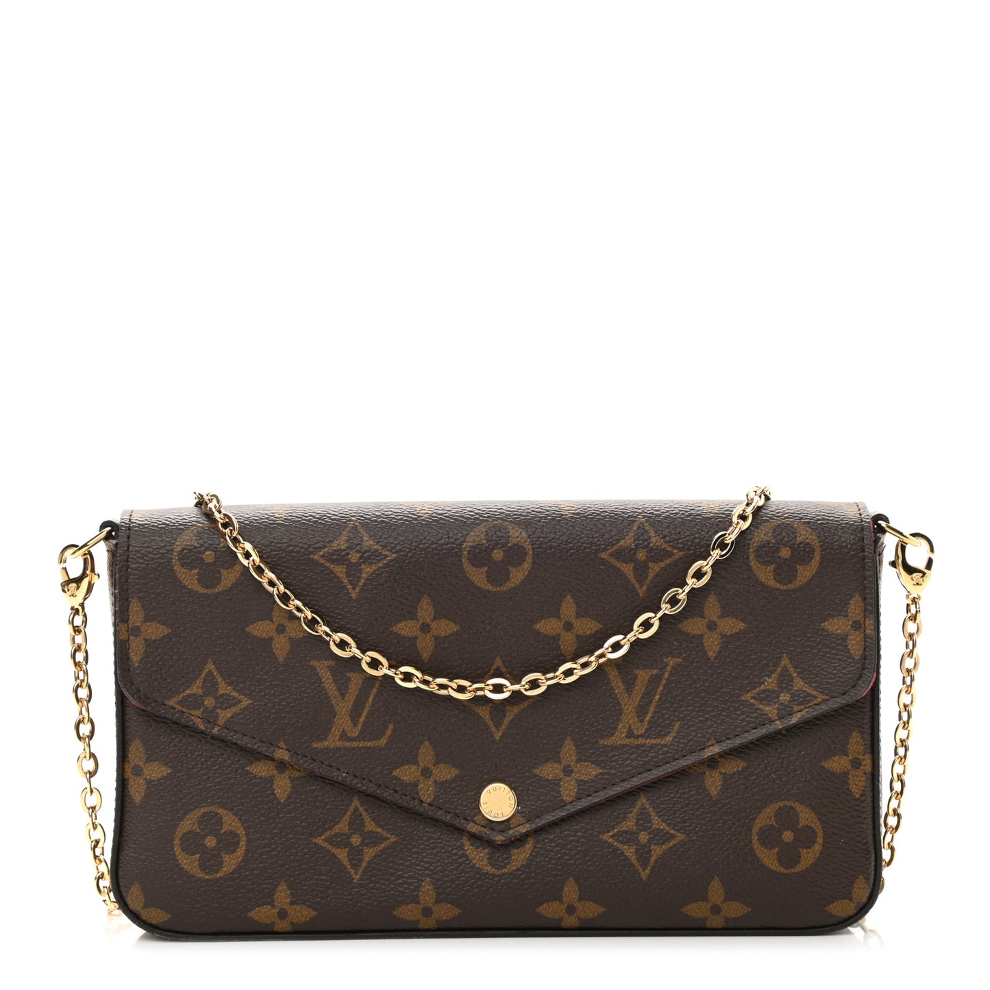 Monogram Pochette Felicie Chain Wallet Fuchsia