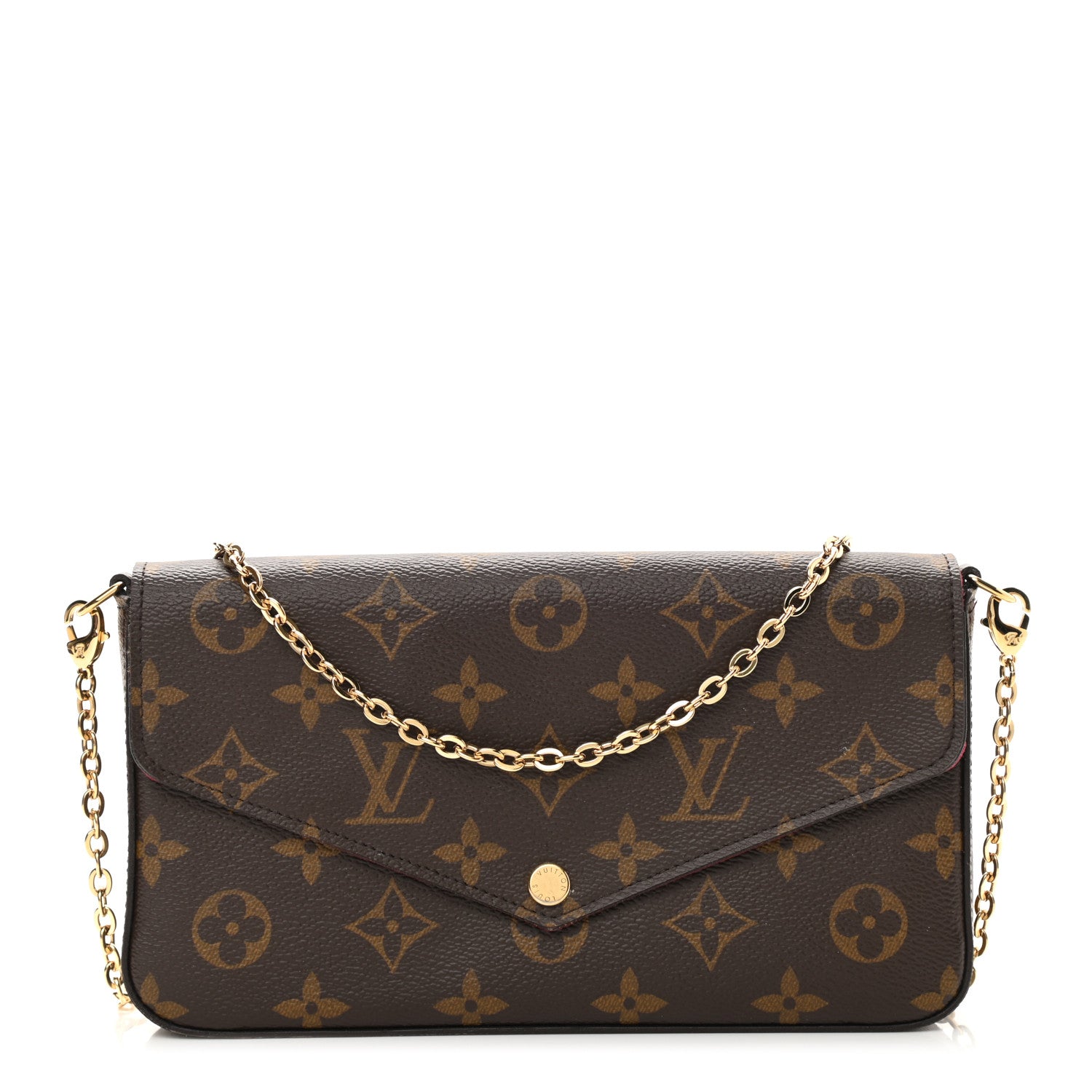 Louis Vuitton Monogram Pochette Felicie Chain Wallet Fuchsia 3 of 9