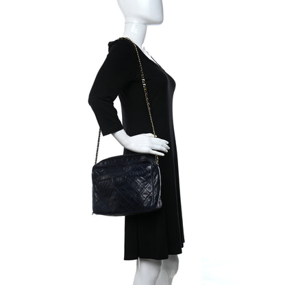 Chanel Lambskin Quilted CC Tassel Camera Case Navy 2 of 16