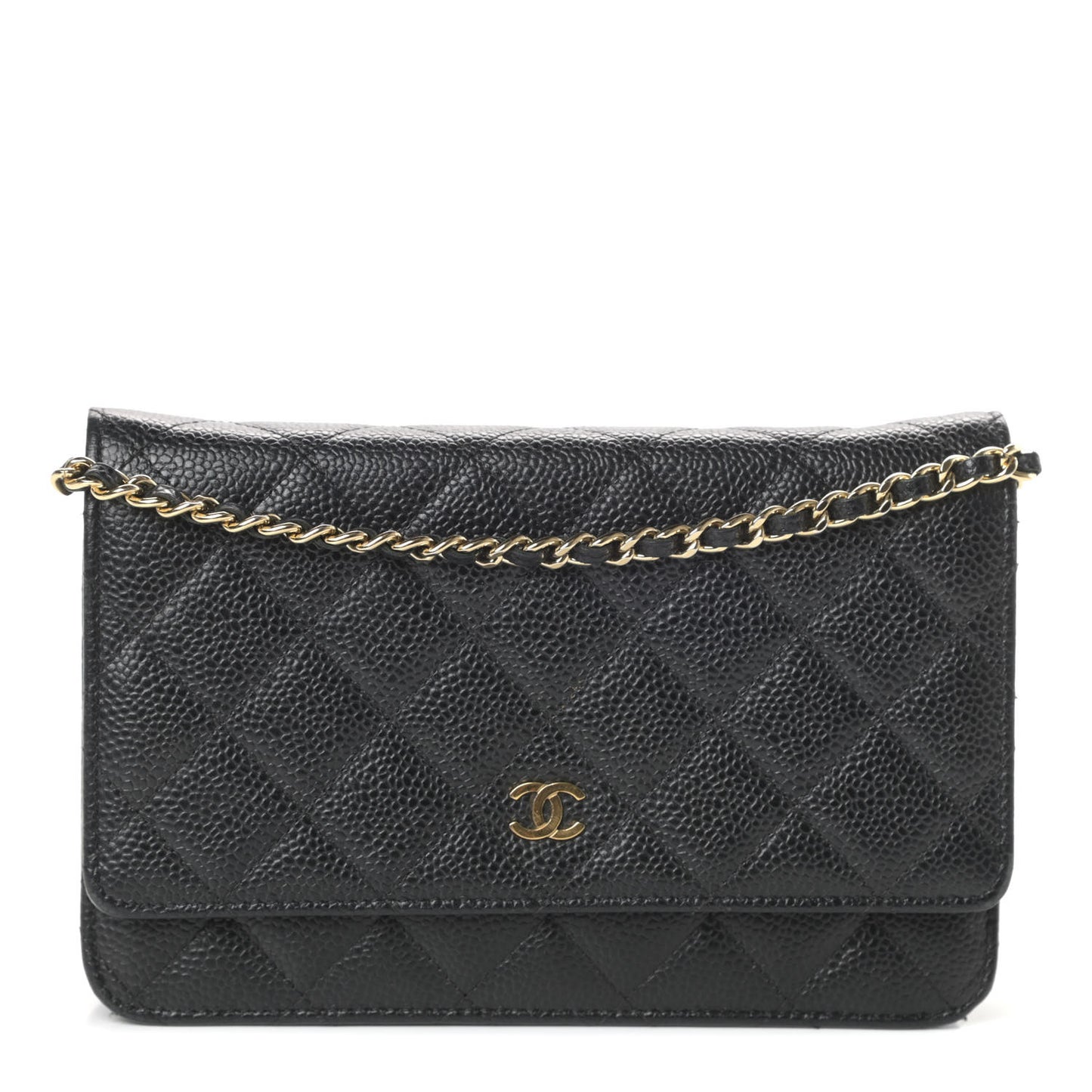 Caviar Quilted Wallet On Chain WOC Black
