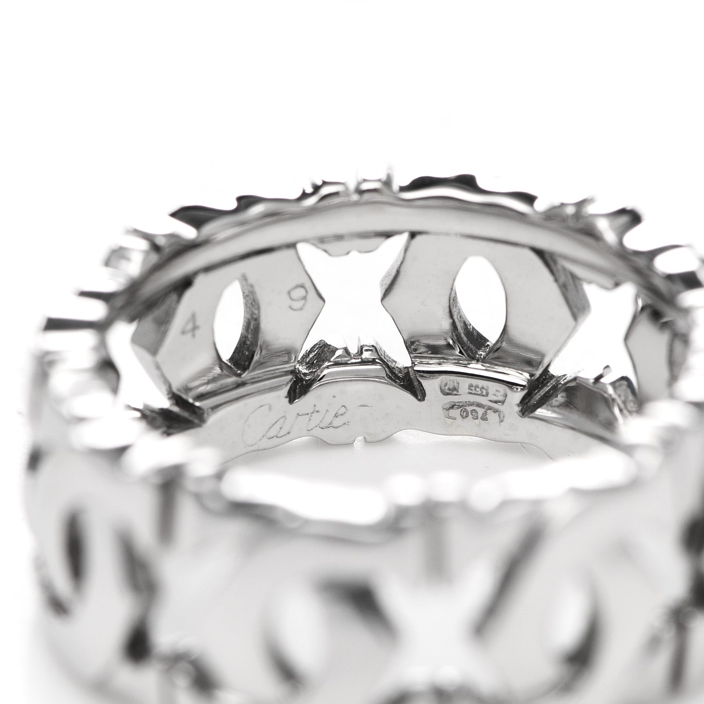 18K White Gold Entrelaces Ring 49 4.75