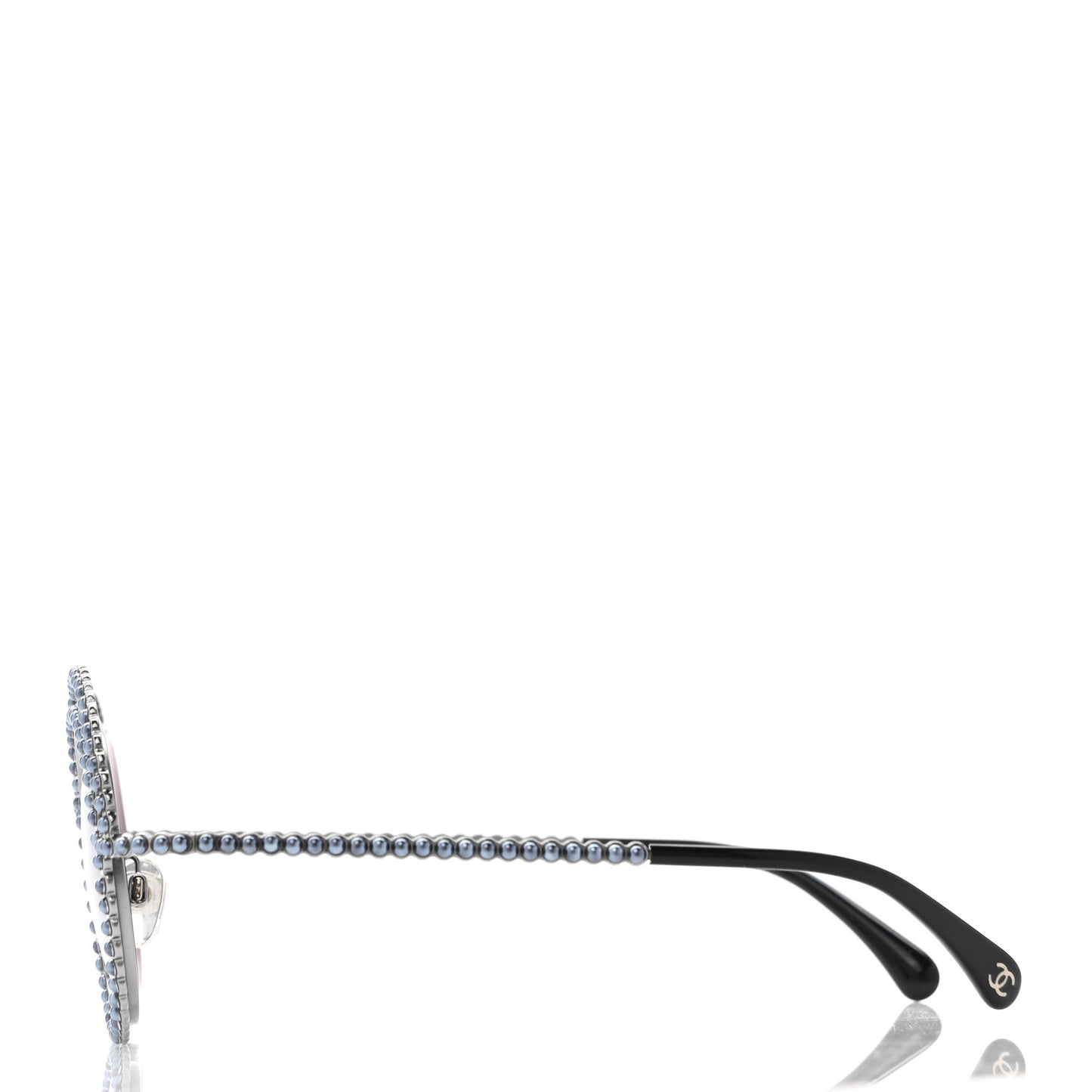 Pearl Round Sunglasses 71139 Silver