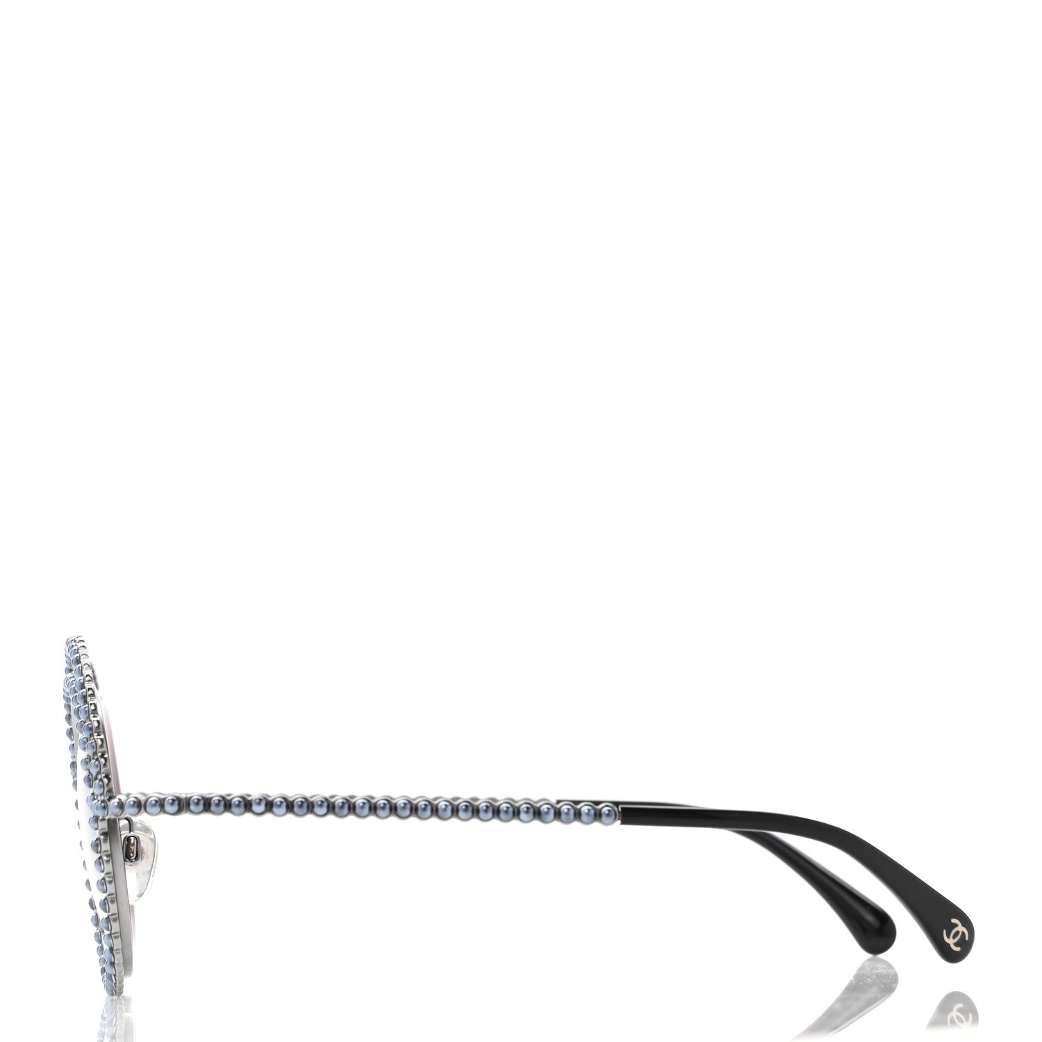Chanel Pearl Round Sunglasses 71139 Silver 3 of 8